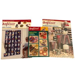 3 Quick Count Plastic Canvas Project Books Alpha Pockets Southwest Quick Easy